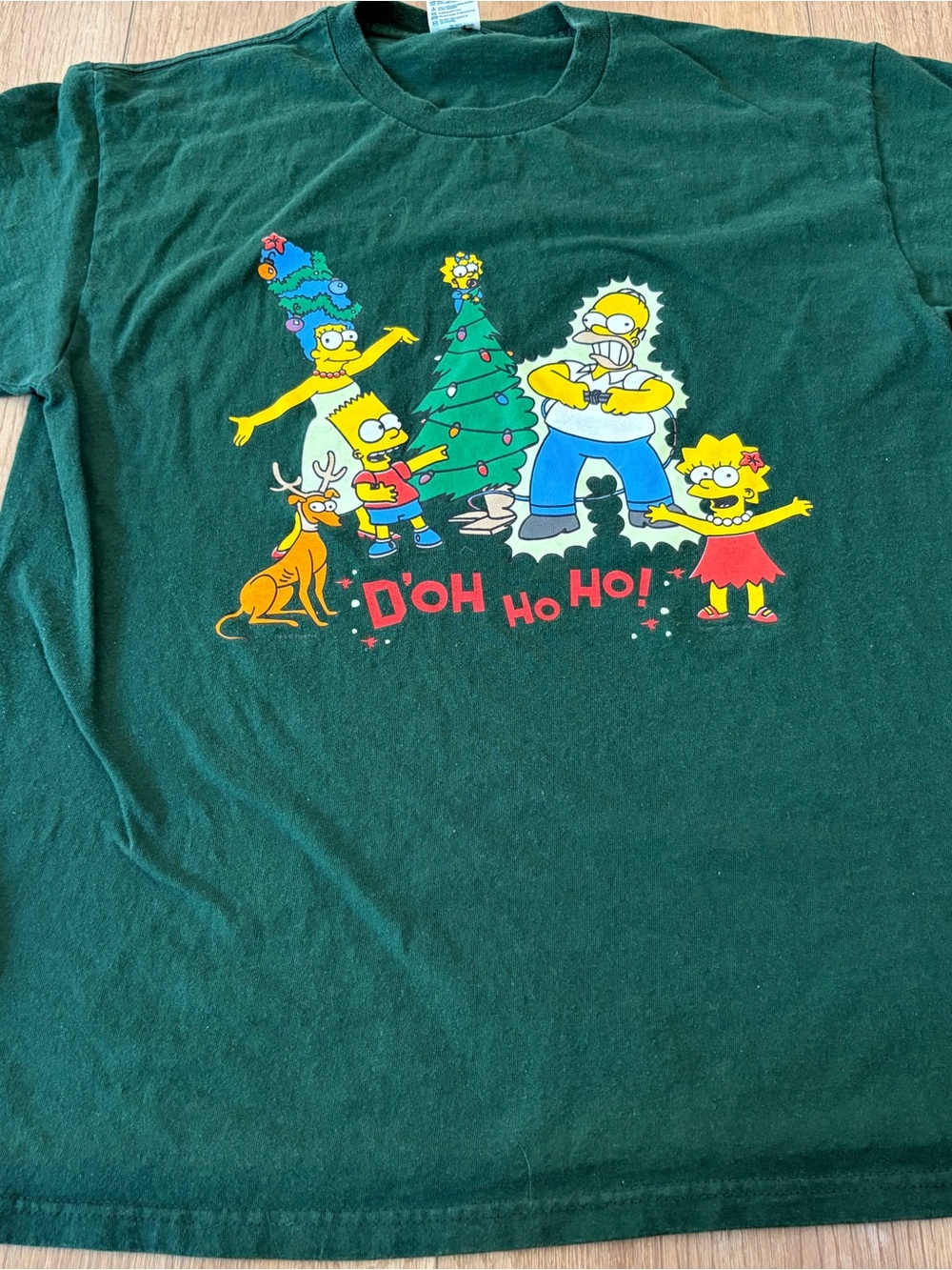 Vintage The Simpsons Christmas Green “D’oh-Ho-Ho” T-Shirt  Adult Men’s Size L